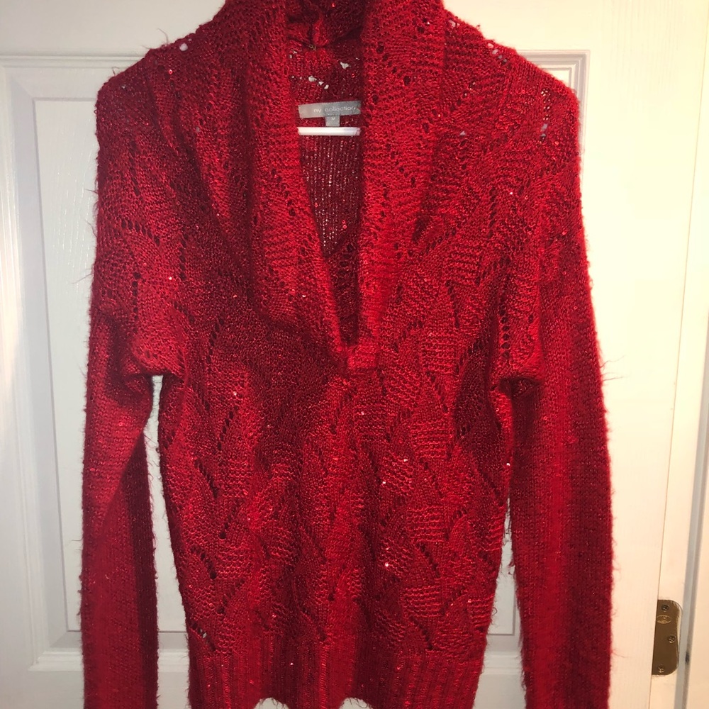 Sparkly red sweater
